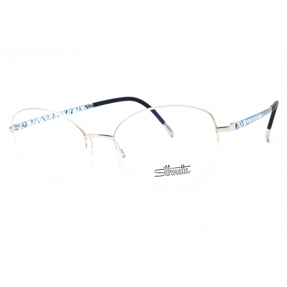 NWT Silhouette Illusion Nylor 4560/75 Rhodium Oval 53mm Eyeglasses